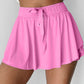 Drawstring High Waist Lined Active Skorts