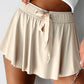 Drawstring High Waist Lined Active Skorts