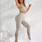 2 Pieces Women's Tracksuit Seamless Yoga Set Workout Sportswear Gym Clothing High Waist Leggings Fitness Sports Suits