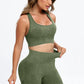 3 Piece Washed Square Neck Wide Strap Active Set