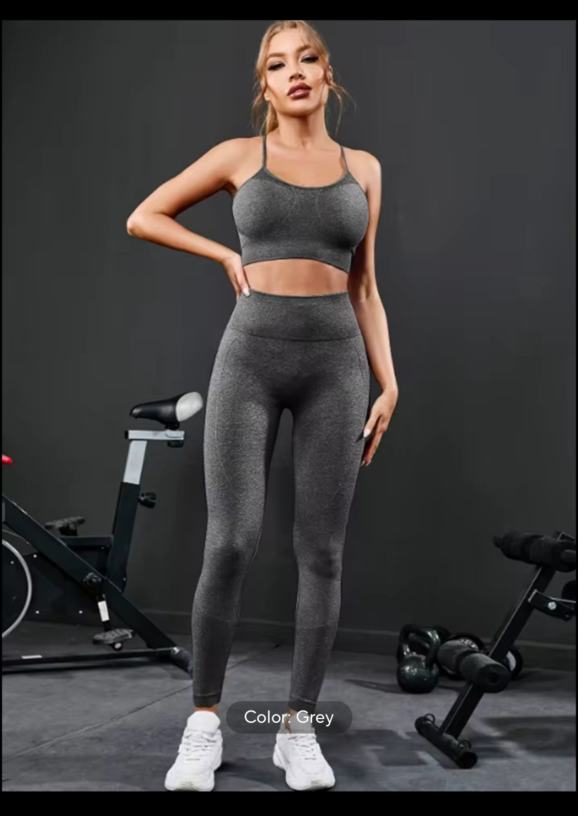 2 Pieces Women's Tracksuit Seamless Yoga Set Workout Sportswear Gym Clothing High Waist Leggings Fitness Sports Suits