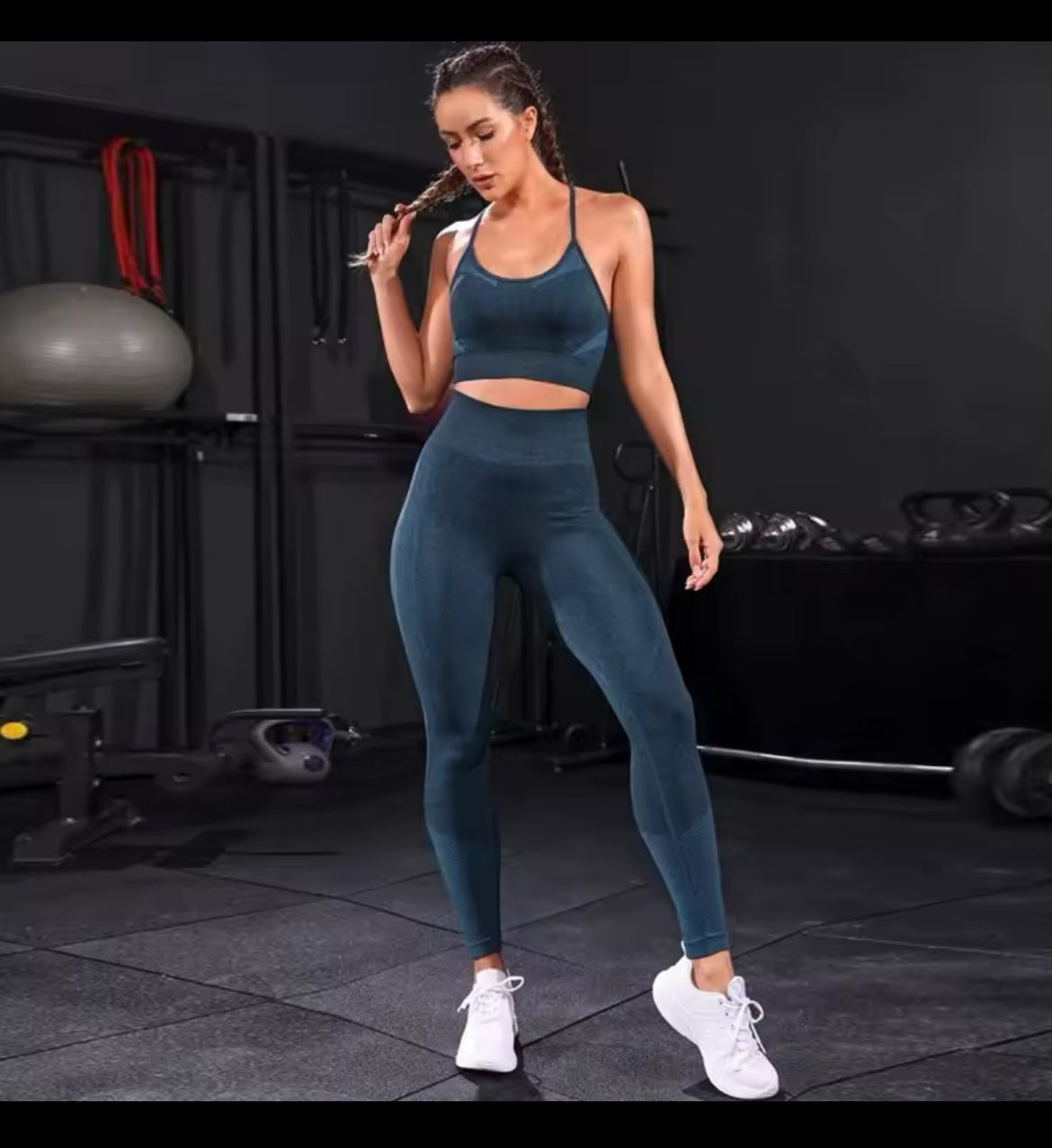 2 Pieces Women's Tracksuit Seamless Yoga Set Workout Sportswear Gym Clothing High Waist Leggings Fitness Sports Suits