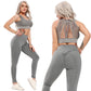 Hollow Crop Top High Waist Sports Leggings Set