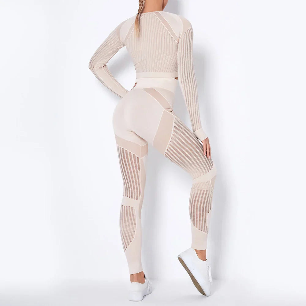 Long Sleeve Crop Top High Waist Legging
