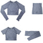 Long Sleeve Crop Top Sports Suit