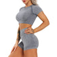 Long Sleeve Crop Top Sports Suit