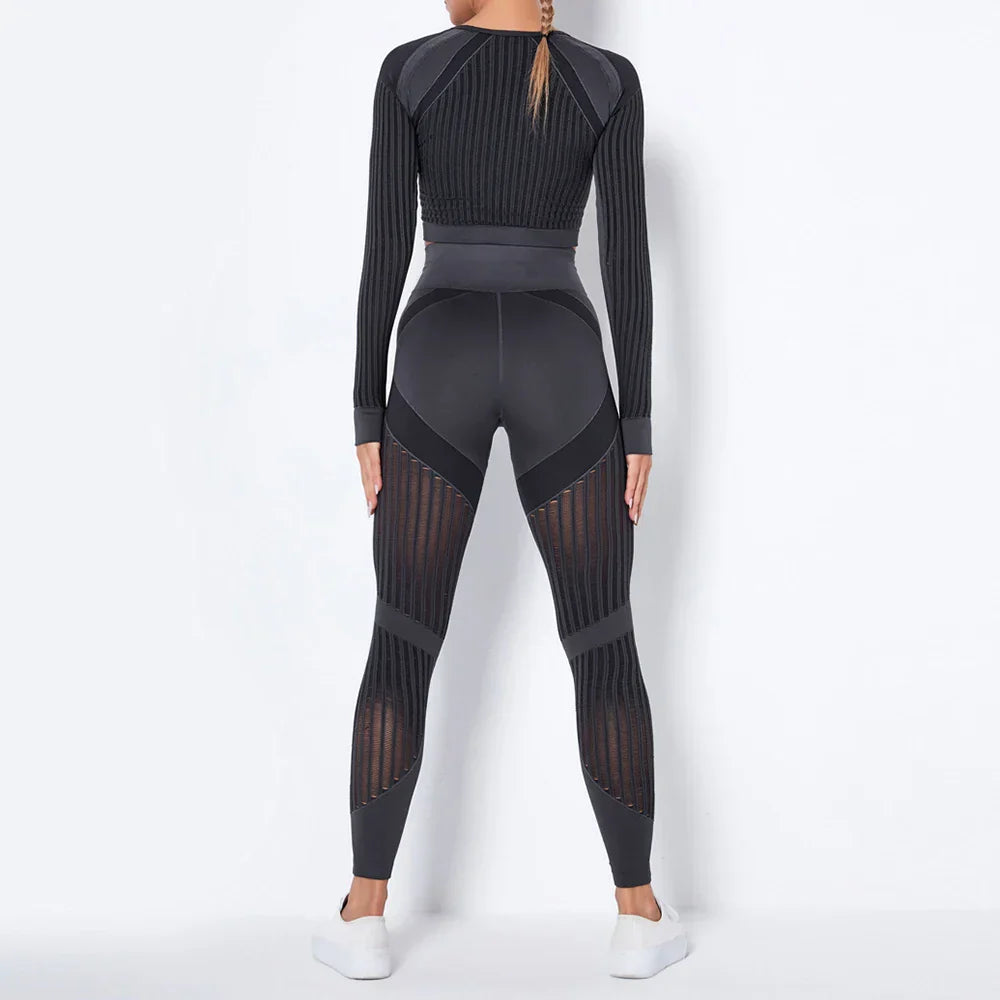 Long Sleeve Crop Top High Waist Legging