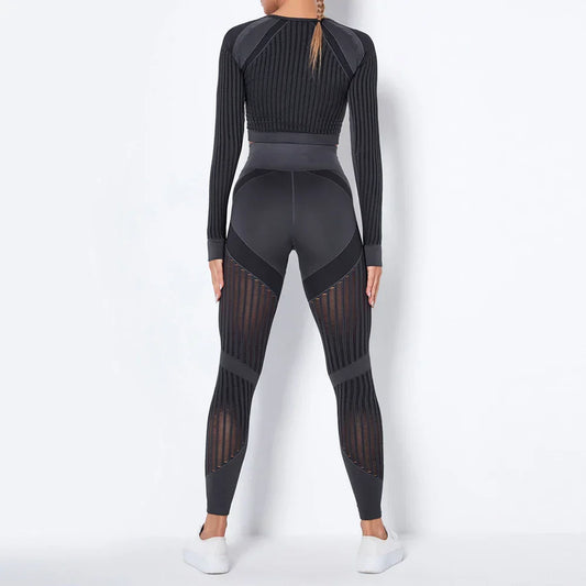 Long Sleeve Crop Top High Waist Legging
