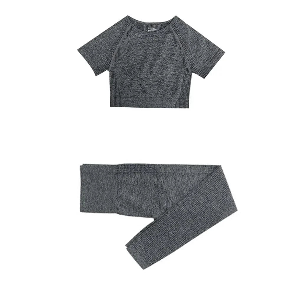 Long Sleeve Crop Top Sports Suit