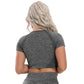 Fitness Solid Short Sleeve Crop Top