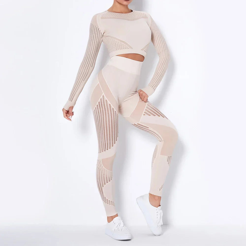 Long Sleeve Crop Top High Waist Legging