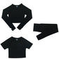 Long Sleeve Crop Top Sports Suit