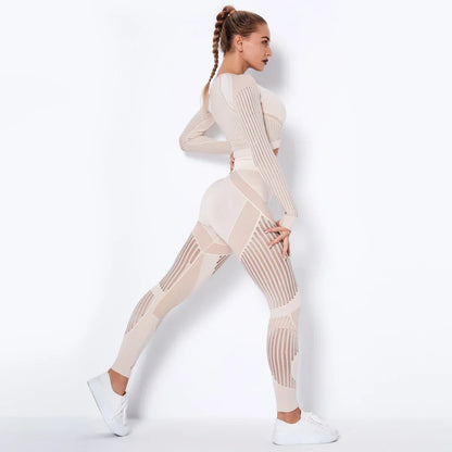 Long Sleeve Crop Top High Waist Legging