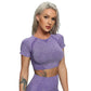 Fitness Women Short Sleeve Crop Top