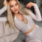 Textured Yoga Long Sleeve Crop Top