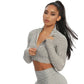 Textured Yoga Long Sleeve Crop Top