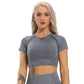 Fitness Solid Short Sleeve Crop Top