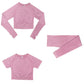 Long Sleeve Crop Top Sports Suit