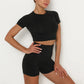 Long Sleeve Crop Top Sports Suit