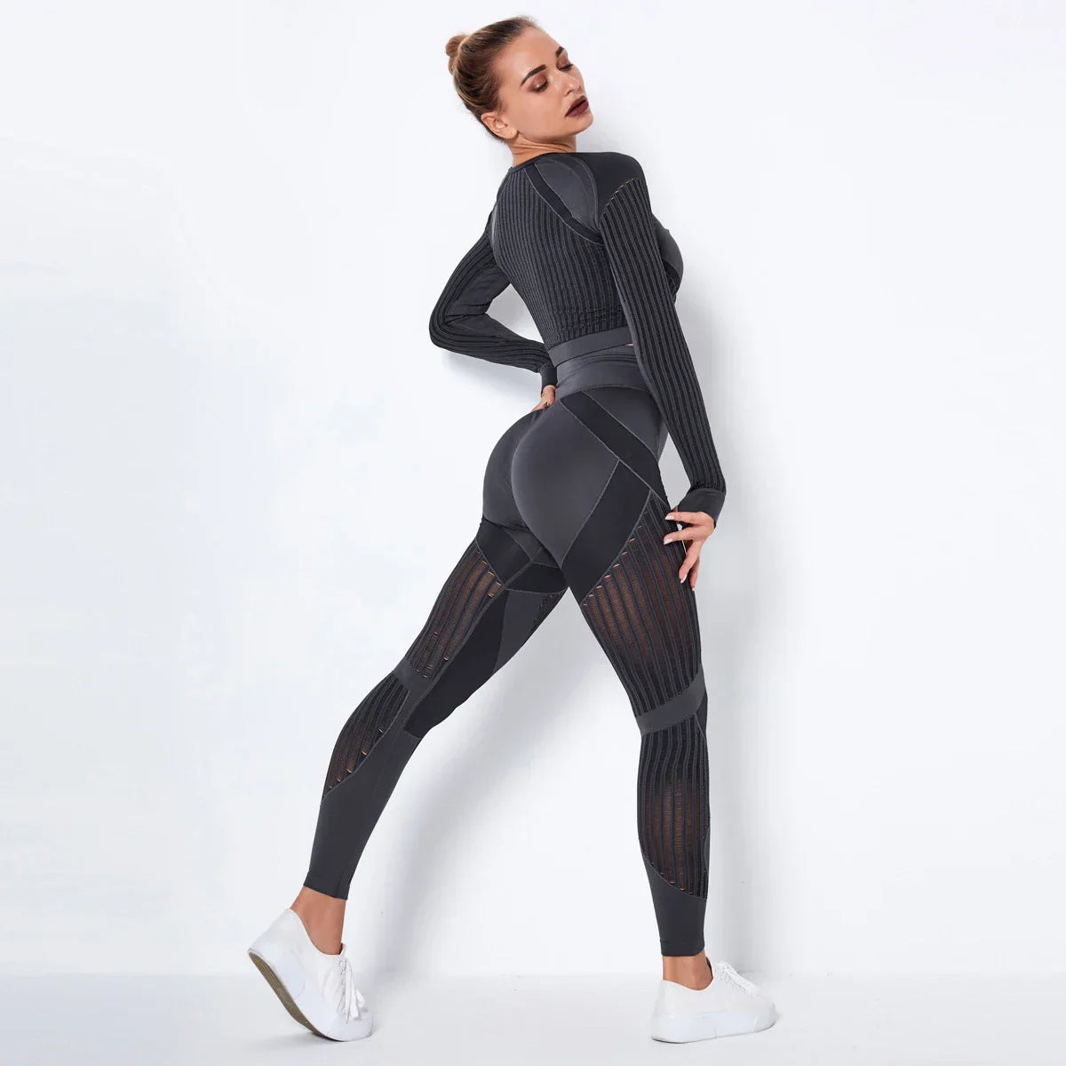 Long Sleeve Crop Top High Waist Legging