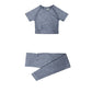 Long Sleeve Crop Top Sports Suit
