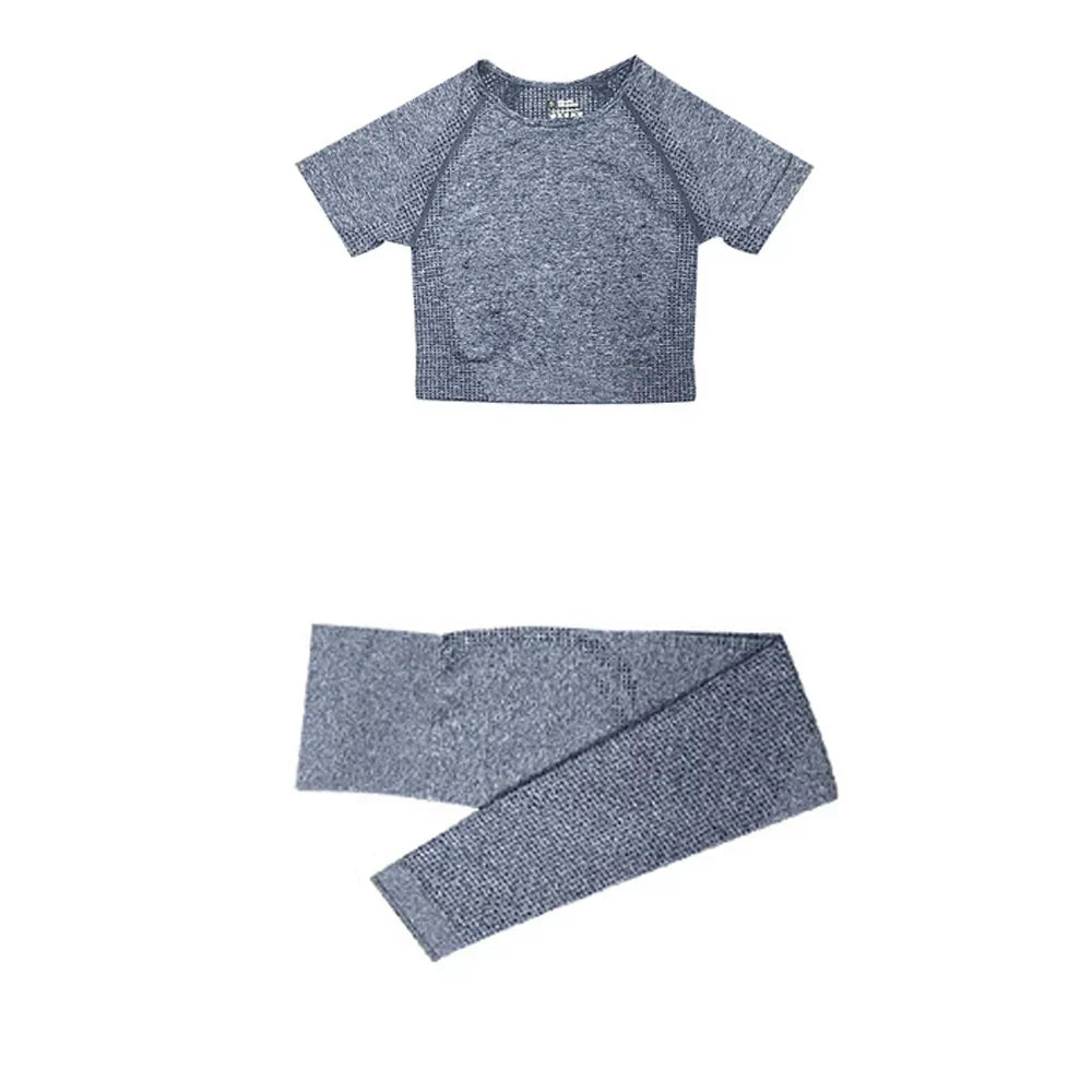 Long Sleeve Crop Top Sports Suit