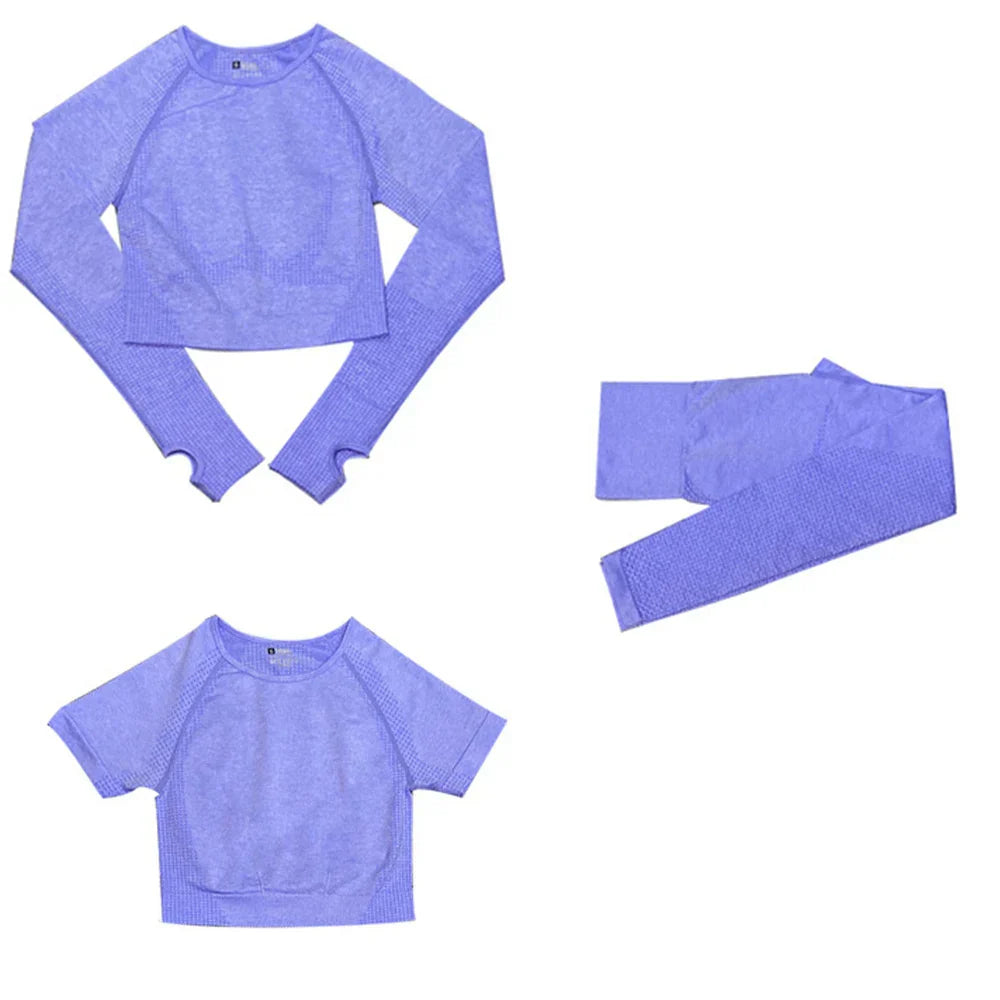 Long Sleeve Crop Top Sports Suit