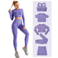 Long Sleeve Crop Top Sports Suit