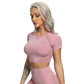 Fitness Women Short Sleeve Crop Top
