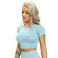 Fitness Solid Short Sleeve Crop Top