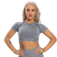 Fitness Women Short Sleeve Crop Top