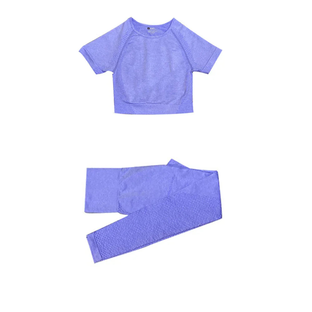 Long Sleeve Crop Top Sports Suit