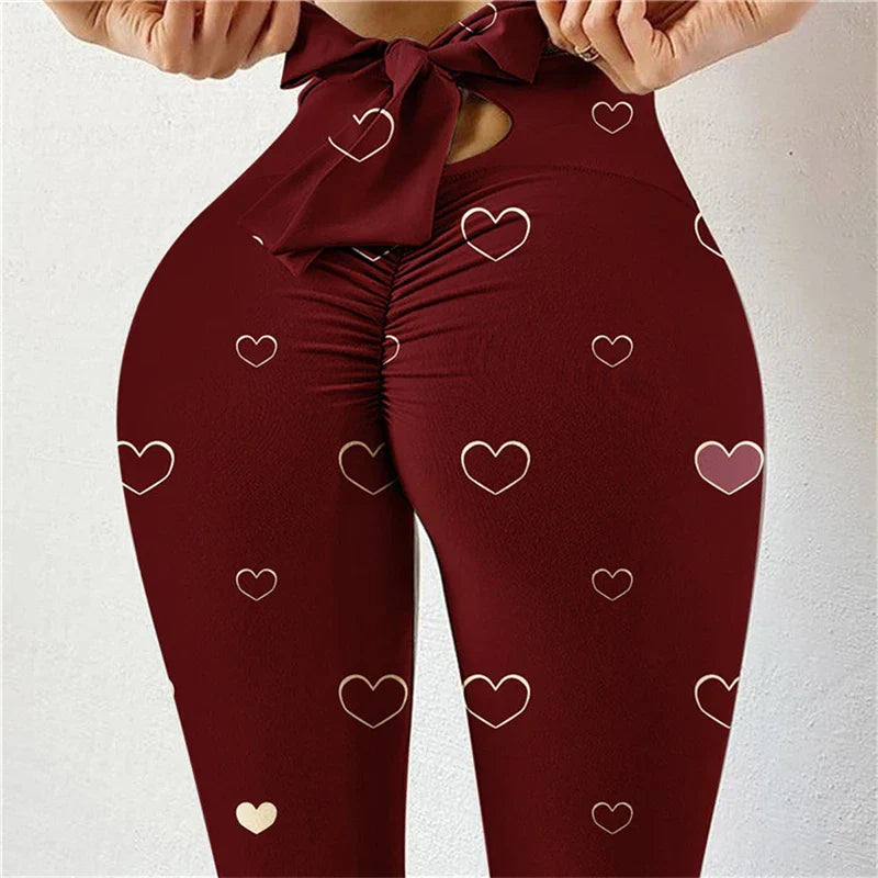 Yoga Pants Bow Tie Women Leggings Tights High Waist