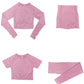 Long Sleeve Crop Top Sports Suit