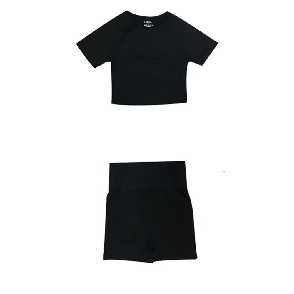 Long Sleeve Crop Top Sports Suit