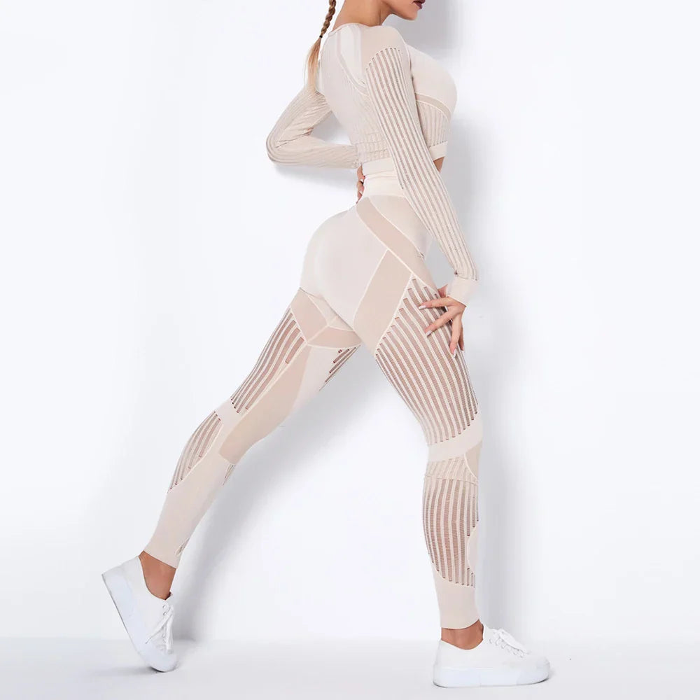Long Sleeve Crop Top High Waist Legging