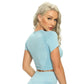Fitness Solid Short Sleeve Crop Top