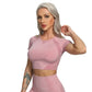 Fitness Solid Short Sleeve Crop Top