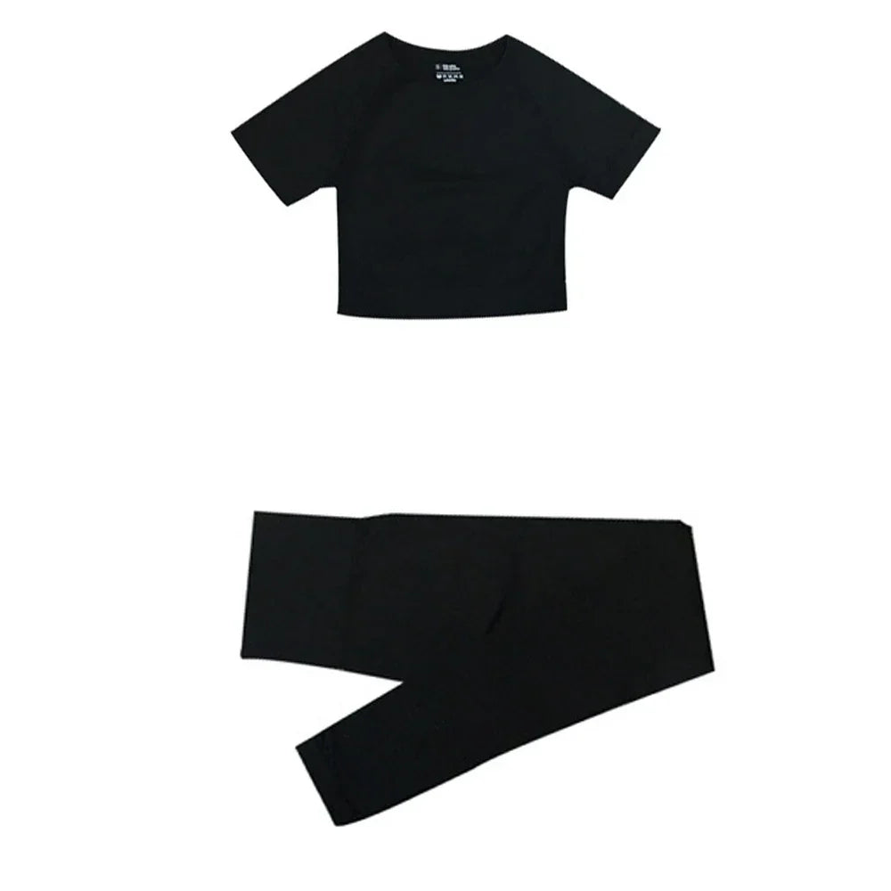 Long Sleeve Crop Top Sports Suit