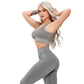 Hollow Crop Top High Waist Sports Leggings Set