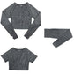 Long Sleeve Crop Top Sports Suit
