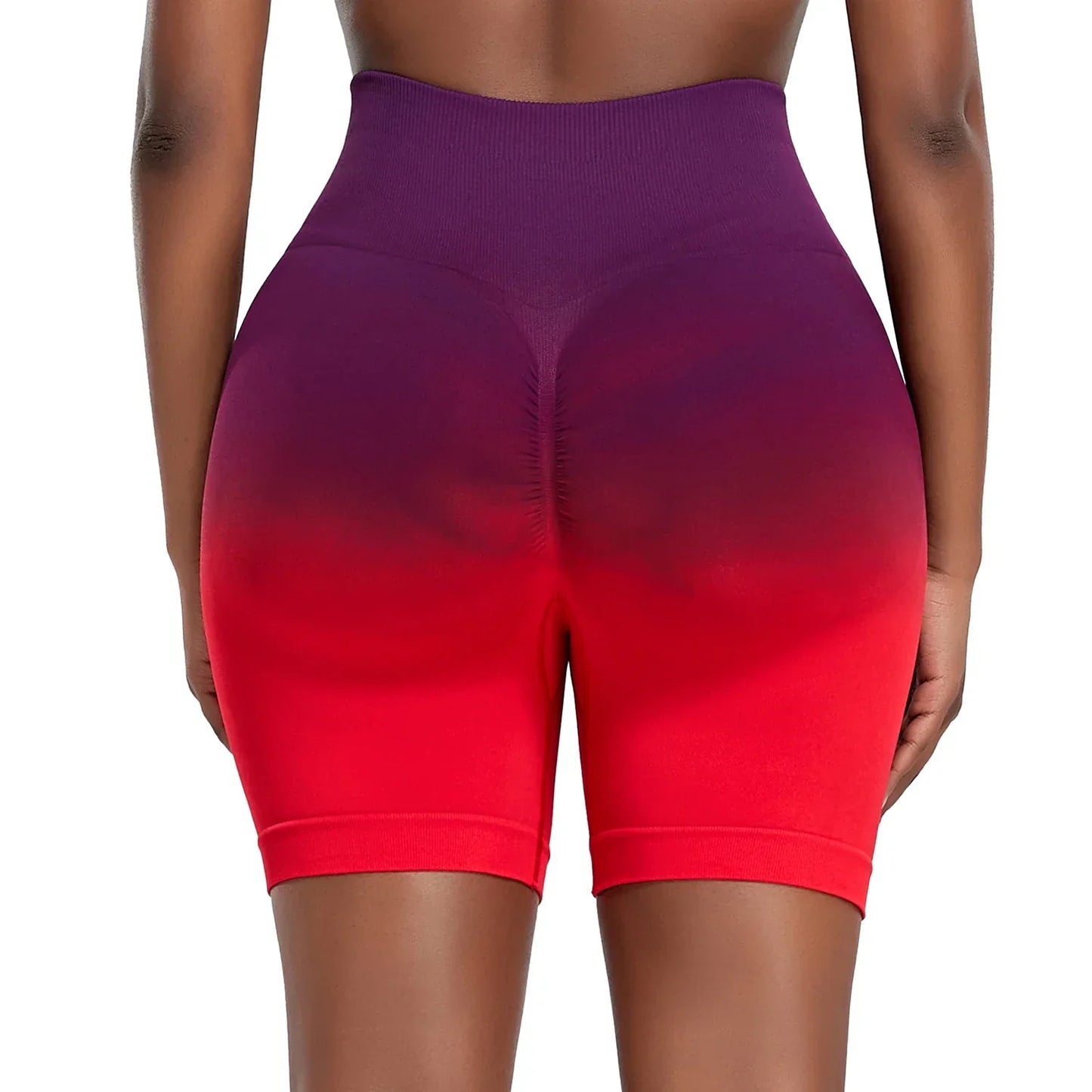 Seamless Gradient Yoga Shorts for Fitness