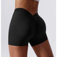 Women's Sexy Stretch Yoga Shorts With Hip Lifting And Abdominal Tightening Tight Fitness Wearing Running Pants Externally