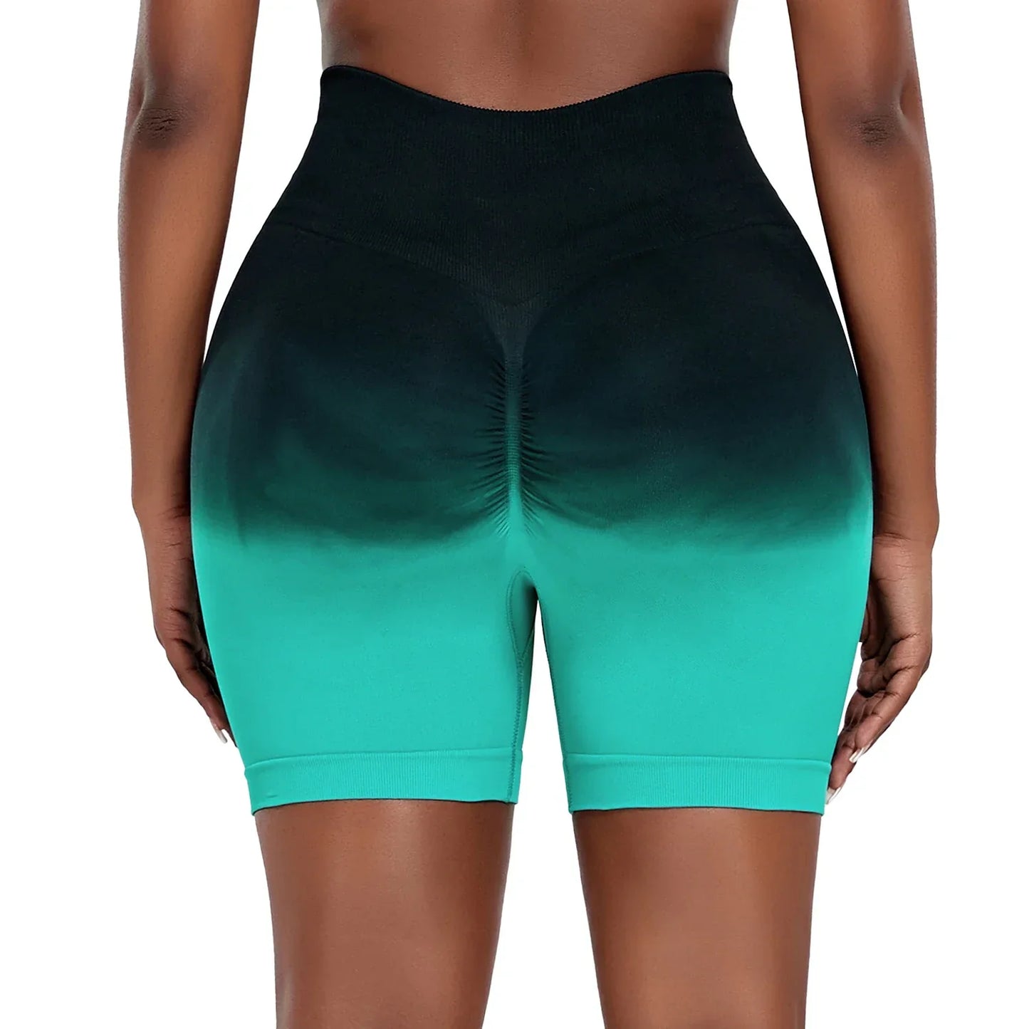 Seamless Gradient Yoga Shorts for Fitness