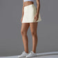 Yoga Skirt Badminton Tennis Skirt High Waist Breathable Sweat Skirt Quick Dry Elasticity Double Layer Yoga Skirt Inside Legging