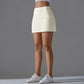 Yoga Skirt Badminton Tennis Skirt High Waist Breathable Sweat Skirt Quick Dry Elasticity Double Layer Yoga Skirt Inside Legging