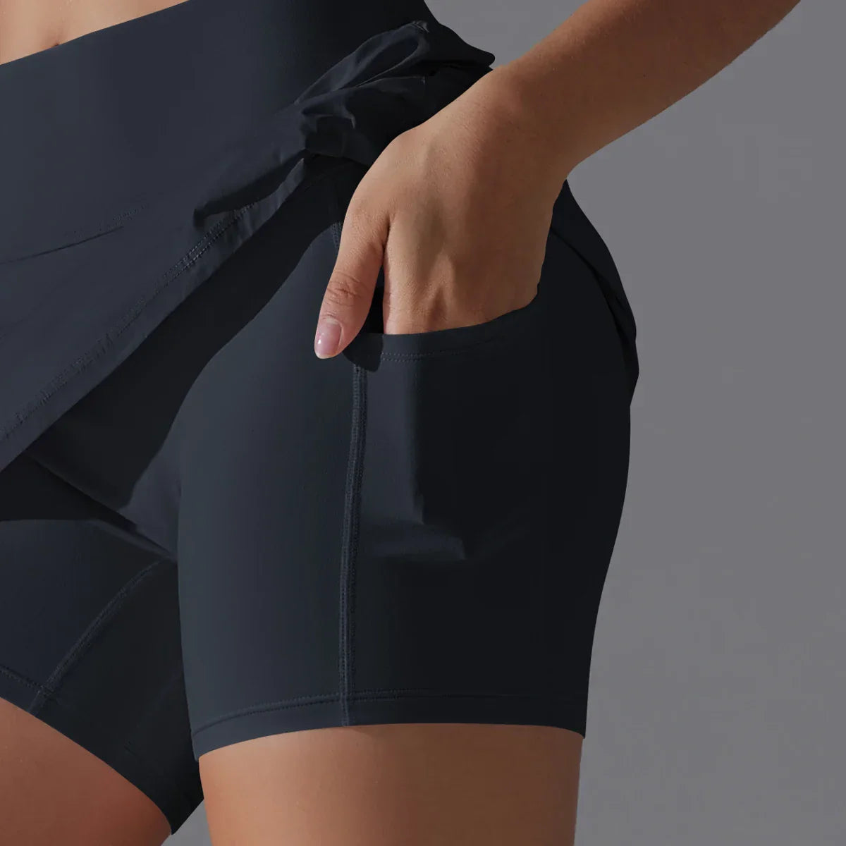 Yoga Skirt Badminton Tennis Skirt High Waist Breathable Sweat Skirt Quick Dry Elasticity Double Layer Yoga Skirt Inside Legging