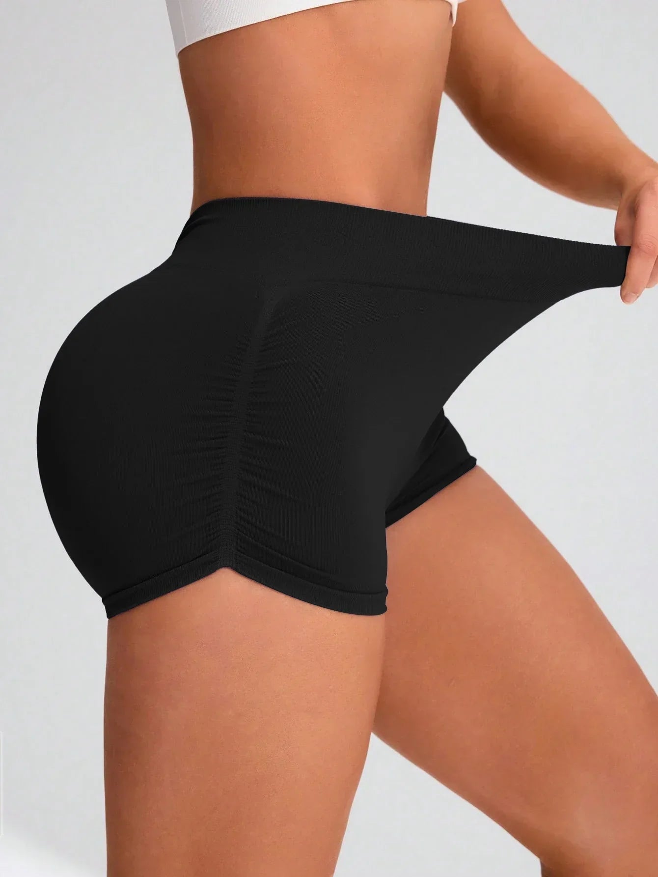 3 Piece Workout Shorts Womens Seamless High Waist Butt Lifting Scrunch Yoga Gym Shorts