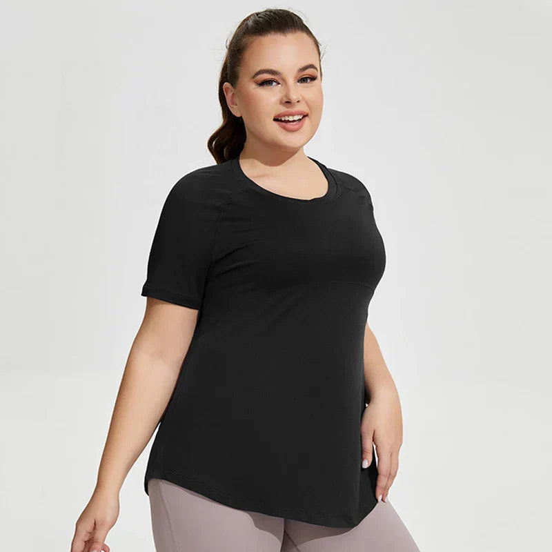 Oversized Long Hip Covering Women Yoga T-shirt Mesh Back Breathable Short Sleeve Running Fitness Top Running Shirts Sportswear