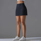 Yoga Skirt Badminton Tennis Skirt High Waist Breathable Sweat Skirt Quick Dry Elasticity Double Layer Yoga Skirt Inside Legging